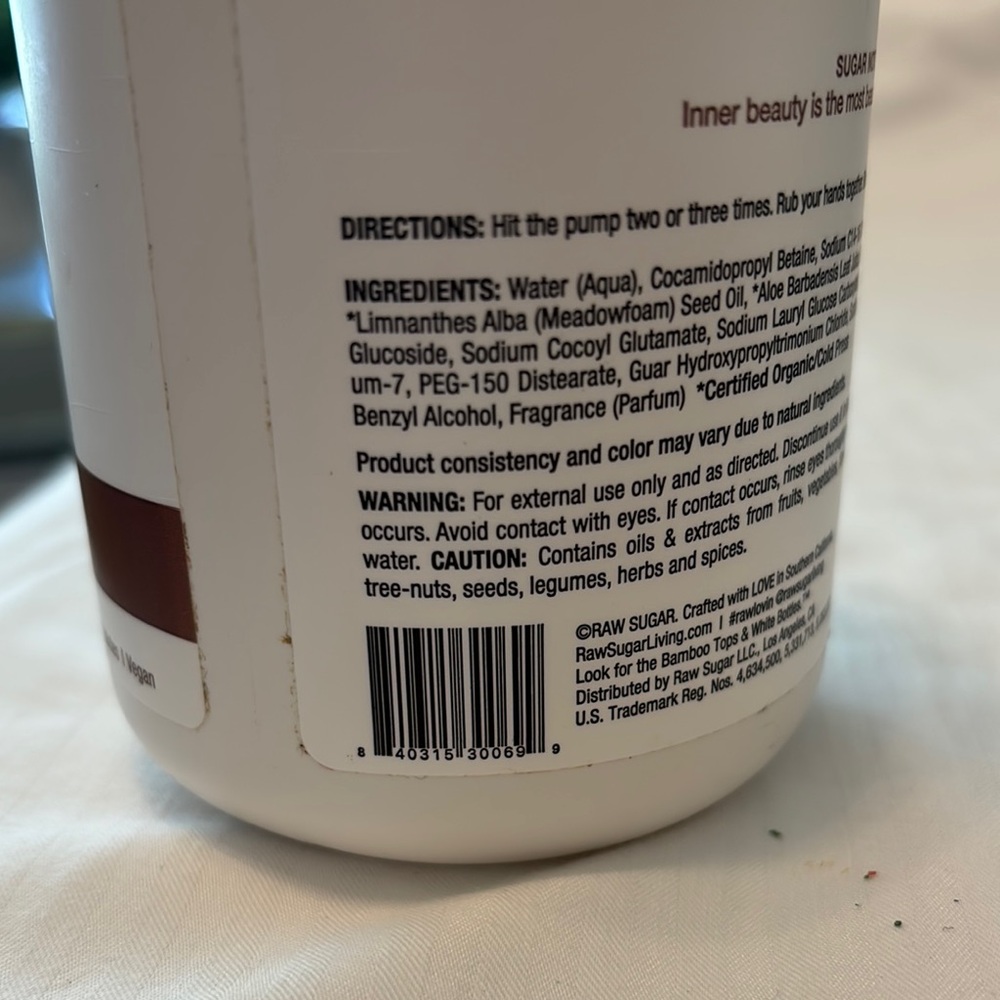 Raw Sugar Simply Hand Wash - White and Brown - Picture 3 of 4
